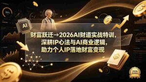 (19547期)财富跃迁→2026AI财道实战特训,深耕IP心法与AI商业逻辑,助力个人IP落地财富变现-中创网_分享创业项目_助您在家赚钱