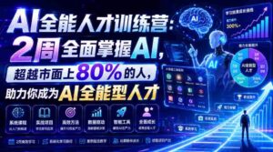 AI全能人才训练营:2周全面掌握AI,超越市面上80%的人,助力你成为AI全能型人才-中创网_分享创业项目_助您在家赚钱