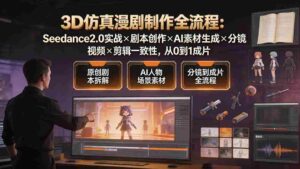 (19341期)3D仿真漫剧制作全流程:Seedance2.0实战×剧本创作×AI素材生成×分镜视频×剪辑一致性,从0到1成片-中创网_分享创业项目_助您在家赚钱