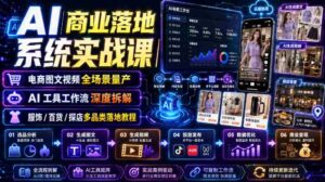 AI商业落地系统实战课|电商图文视频全场景量产・AI工具工作流深度拆解・服饰/百货/探店多品类落地教程-中创网_分享创业项目_助您在家赚钱