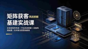 (19319期)矩阵获客基建实战课:多类型矩阵布局|平台风控拆解|设备网络隔离|防关联全套落地教程-中创网_分享创业项目_助您在家赚钱