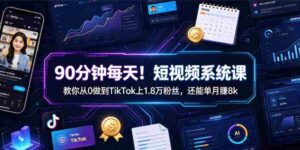 90分钟每天!短视频系统课教你从0做到TikTok上1.8万粉丝,还能单月賺8k【原创双语字幕】-中创网_分享创业项目_助您在家赚钱
