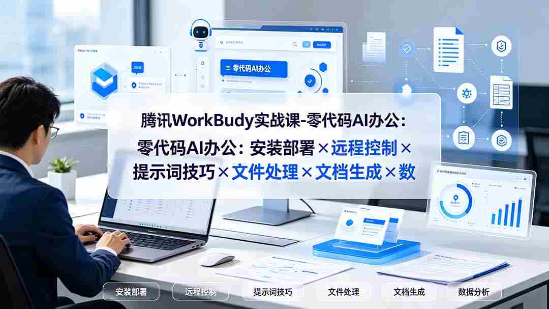 （19325期）腾讯WorkBuddy实战课-零代码AI办公：安装部署×远程控制×提示词技巧×文件处理×文档生成×数据分析-中创网_分享创业项目_助您在家赚钱