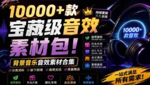 宝藏级音效素材包！10000+款背景音乐音效素材合集，自然片头婚礼会议常用音效包，分类清晰-中创网_分享创业项目_助您在家赚钱