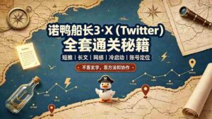(19215期)诺鸭船长3·X(Twitter)全套通关秘籍,短推、长文、网感、冷启动、账号定位,不靠玄学,靠方法和协作-中创网_分享创业项目_助您在家赚钱