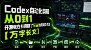 Codex自动化剪辑从0到1,开源我在抖音賺了5W的剪辑工作流【万字长文】-中创网_分享创业项目_助您在家赚钱
