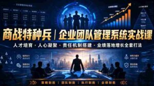 商战特种兵｜企业团队管理系统实战课人才培育・人心凝聚・责任机制搭建・业绩落地增长全套打法-中创网_分享创业项目_助您在家赚钱