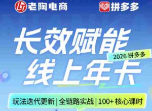拼多多线上SVIP线上年卡,从认知到基础、从推广到活动、从活动到玩法,全链路实战(260730)-中创网_分享创业项目_助您在家赚钱