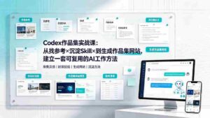 （19361期）Codex作品集实战课：从找参考×沉淀Skill×到生成作品集网站，建立一套可复用的AI工作方法-中创网_分享创业项目_助您在家赚钱