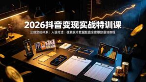(19419期)2026抖音变现实战特训课:三维定位体系|人设打造|像素拆片数据复盘全套爆款落地教程-中创网_分享创业项目_助您在家赚钱