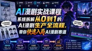 AI漫剧实战课程,系统拆解从0到1的AI漫剧生产全流程,带你快速入局AI漫剧赛道-中创网_分享创业项目_助您在家赚钱
