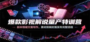 爆款影视解说量产特训营:剧本情绪文案写作,素材剪辑封面发布完整流程-中创网_分享创业项目_助您在家赚钱