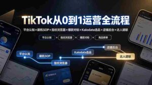 (19480期)TikTok从0到1运营全流程:平台认知×刷机SOP×指纹浏览器×爆款对标×Kalodata选品×店铺后台×达人建联-中创网_分享创业项目_助您在家赚钱