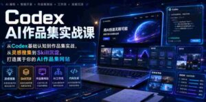 Codex AI作品集实战课，从Codex基础认知到作品集实战，从灵感搜集到Skill沉淀，打造属于你的AI作品集网站-中创网_分享创业项目_助您在家赚钱