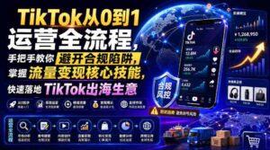 TikTok从0到1运营全流程,手把手教你避开合规陷阱,掌握流量变现核心技能,快速落地TikTok出海生意(更新7月)-中创网_分享创业项目_助您在家赚钱
