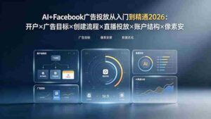 (19465期)AI+Facebook广告投放从入门到精通2026:开户×广告目标×创建流程×直播投放×账户结构×像素安装×AI赋能-中创网_分享创业项目_助您在家赚钱