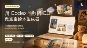 (19415期)AI应用实战案例,用Codex+秒悟CLl做宝宝绘本生成器,小白也能把生活想法变成可访问的AI应用-中创网_分享创业项目_助您在家赚钱