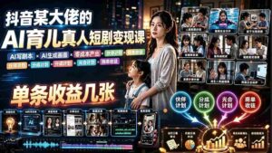 (19437期)AI育儿真人短剧变现课:AI写剧本×AI生成画面×零成本产出×伙伴计划×分成计划×光合计划×商单收徒-中创网_分享创业项目_助您在家赚钱