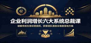 企业利润增长六大系统总裁课:破解传统生意经营困局,获客团队激励全维度落地方案-中创网_分享创业项目_助您在家赚钱