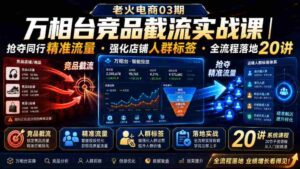 老火电商03期・万相台竞品截流实战课|抢夺同行精准流量・强化店铺人群标签・全流程落地20讲-中创网_分享创业项目_助您在家赚钱