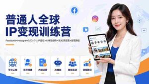 （19568期）普通人全球IP变现训练营：Facebook×Instagram入门×个人IP定位×AI辅助创作×前30天运营×变现路径-中创网_分享创业项目_助您在家赚钱