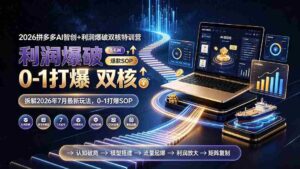 (19307期)2026拼多多AI智创+利润爆破双核特训营-拆解2026年7月最新玩法,0-1打爆SOP-中创网_分享创业项目_助您在家赚钱
