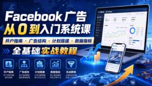 Facebook广告新手从0到入门系统课|开户指南・广告结构・计划搭建・数据指标全基础实战教程-中创网_分享创业项目_助您在家赚钱