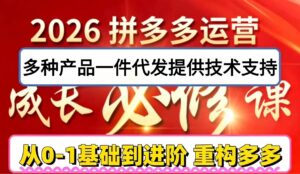 拼多多专属实战训练营,适配所有阶段商家,不管是零基础纯新手,还是想要突破瓶颈、拉高店铺销量的老商家,都能精准适配!-中创网_分享创业项目_助您在家赚钱