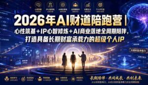 2026年AI财道陪跑营|心性筑基+IP心智修炼+AI商业落地全周期陪伴,打造具备长期财富承载力的超级个人IP-中创网_分享创业项目_助您在家赚钱