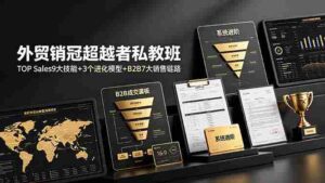 （19156期）外贸销冠超越者私教班：TOP Sales9大技能+3个进化模型+B2B7大销售链路，系统进阶-中创网_分享创业项目_助您在家赚钱