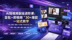 (19458期)AI短视频副业进阶课:豆包×即梦×星绘×小云雀×DeepSeek×30+爆款×剪辑×拍摄×直播×带货一站式教学-中创网_分享创业项目_助您在家赚钱