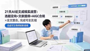 (19334期)21天AI论文成稿实战营:选题定向×文献提纲×AIGC合规×全文整合,完成可交导师的阶段稿-中创网_分享创业项目_助您在家赚钱