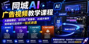 同城AI广告视频教学课程,从基础理论、分行业广告脚本、AI成片制作到同城引流闭环一站式讲透-中创网_分享创业项目_助您在家赚钱