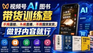 视频号AI图书带货训练营,不用露脸、不用直播、不用囤货发货,做好内容就行,一条爆款视频佣金8942-中创网_分享创业项目_助您在家赚钱