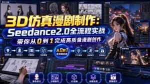 3D仿真漫剧制作:Seedance2.0全流程实战,带你从0到1完成高质量漫剧创作-中创网_分享创业项目_助您在家赚钱