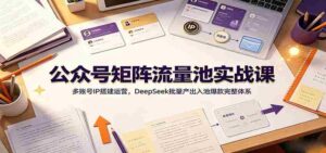 公众号矩阵流量池实战课:多账号IP搭建运营,DeepSeek批量产出入池爆款完整体系-中创网_分享创业项目_助您在家赚钱