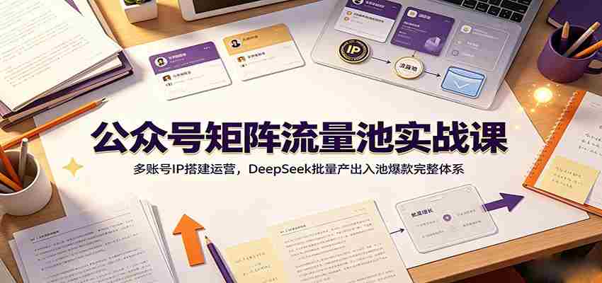 公众号矩阵流量池实战课：多账号IP搭建运营，DeepSeek批量产出入池爆款完整体系-中创网_分享创业项目_助您在家赚钱
