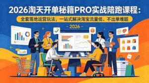 (19579期)2026淘天开单秘籍PRO实战陪跑课程-更新:全套落地运营玩法,一站式解决淘宝流量低、不出单难题-中创网_分享创业项目_助您在家赚钱