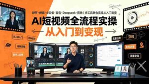 (19250期)AI短视频全流程实操:即梦·蝉镜·小云雀·豆包·Deepseek·剪映|多工具联合实操从入门到变现-中创网_分享创业项目_助您在家赚钱