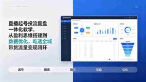 (19241期)直播起号投流复盘一体化教学,从盈利思维搭建到数据优化,吃透全域带货流量变现闭环-中创网_分享创业项目_助您在家赚钱