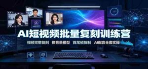 AI短视频批量复刻训练营:视频完整复刻,换背景模型、首尾帧复制、AI配音全套实操-中创网_分享创业项目_助您在家赚钱