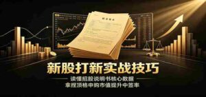 新股打新实战技巧:读懂招股说明书核心数据,拿捏顶格申购市值提升中签率-中创网_分享创业项目_助您在家赚钱