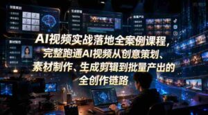 AI视频实战落地全案例课程,完整跑通AI视频从创意策划、素材制作、生成剪辑到批量产出的全创作链路-中创网_分享创业项目_助您在家赚钱