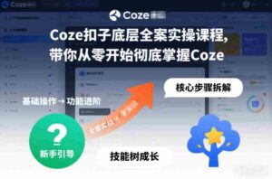 Coze扣子底层全案实操课程,带你从零开始彻底掌握Coze(更新7月)-中创网_分享创业项目_助您在家赚钱