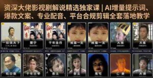 资深大佬影视剧解说精选独家课|AI增量提示词、爆款文案、专业配音、平台合规剪辑全套落地教学-中创网_分享创业项目_助您在家赚钱