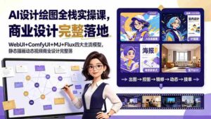 (19244期)AI设计绘图全栈实操课,WebUI+ComfyUI+MJ+Flux四大主流模型,静态插画动态视频商业设计完整落地教程-中创网_分享创业项目_助您在家赚钱