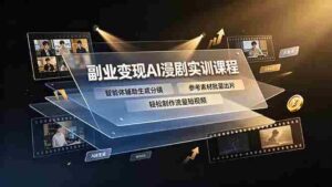 （19187期）副业变现AI漫剧实训课程，智能体辅助生成分镜，参考素材批量出片，轻松制作流量短视频-中创网_分享创业项目_助您在家赚钱