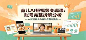育儿AI短视频变现课:账号完整拆解分析,AI赋能育儿内容创作落地实操-中创网_分享创业项目_助您在家赚钱