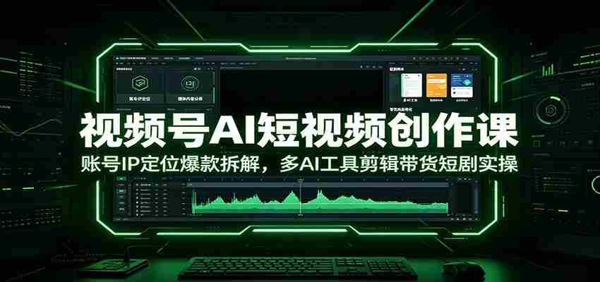 视频号AI短视频创作课：账号IP定位爆款拆解，多AI工具剪辑带货短剧实操-中创网_分享创业项目_助您在家赚钱