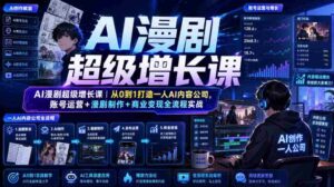 AI漫剧超级增长课|从0到1打造一人AI内容公司,账号运营+漫剧制作+商业变现全流程实战-中创网_分享创业项目_助您在家赚钱